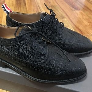 Thom Browne black pebble grain oxfords